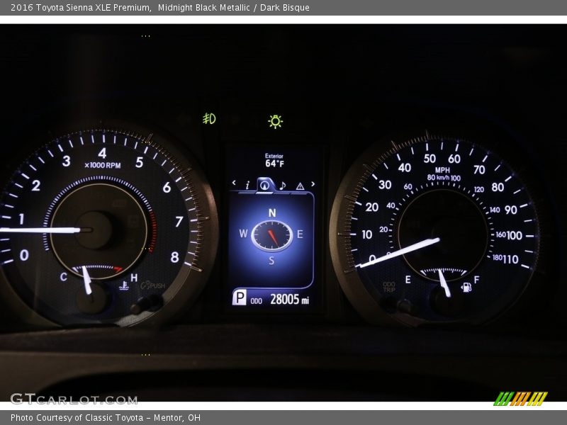 Midnight Black Metallic / Dark Bisque 2016 Toyota Sienna XLE Premium