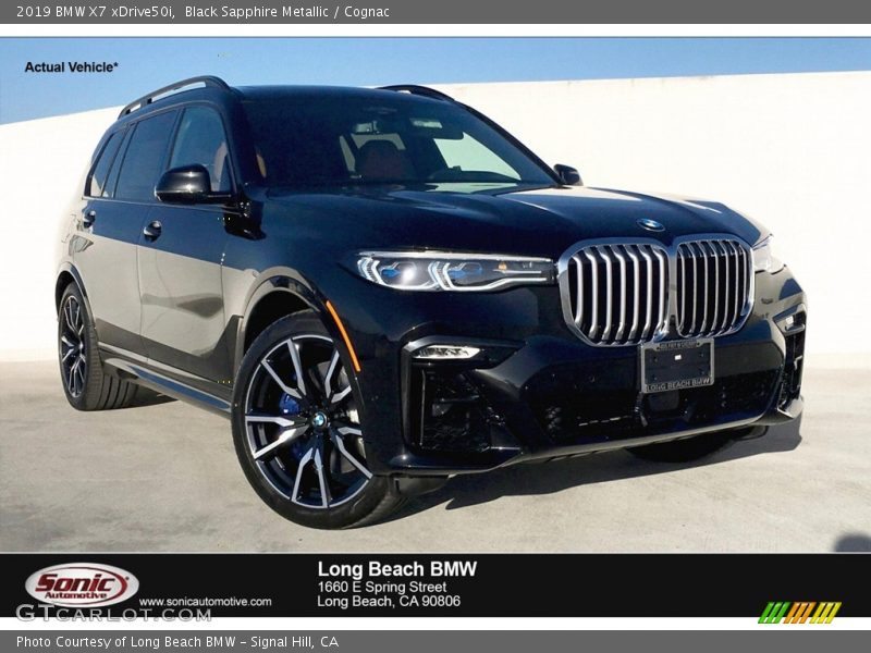 Black Sapphire Metallic / Cognac 2019 BMW X7 xDrive50i