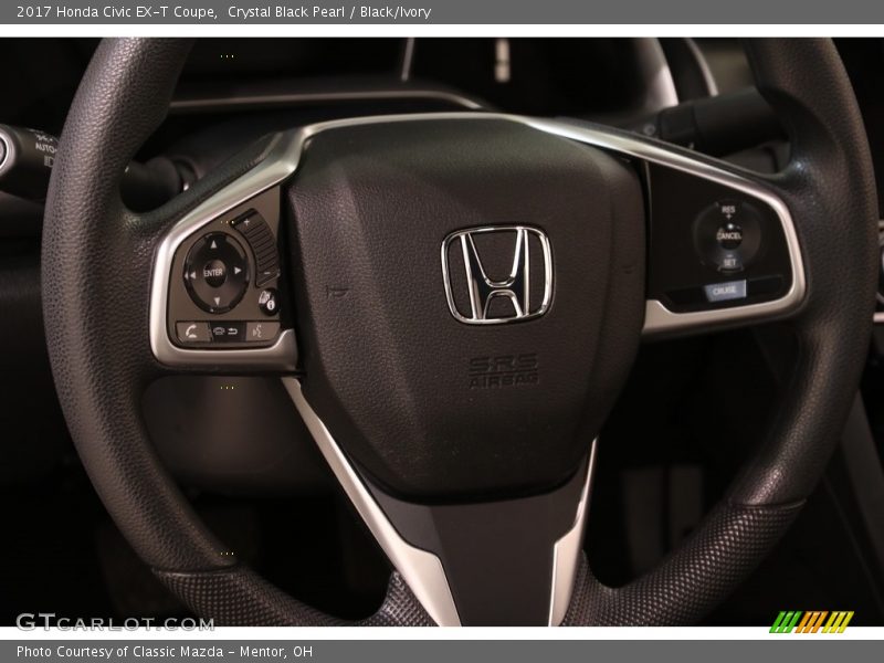 Crystal Black Pearl / Black/Ivory 2017 Honda Civic EX-T Coupe