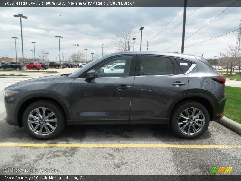 Machine Gray Metallic / Caturra Brown 2019 Mazda CX-5 Signature AWD