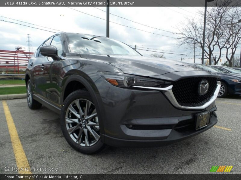 Machine Gray Metallic / Caturra Brown 2019 Mazda CX-5 Signature AWD