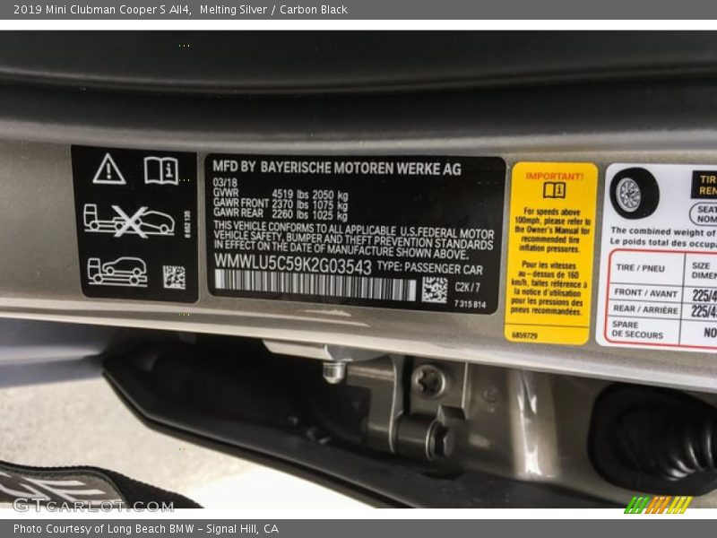 Melting Silver / Carbon Black 2019 Mini Clubman Cooper S All4