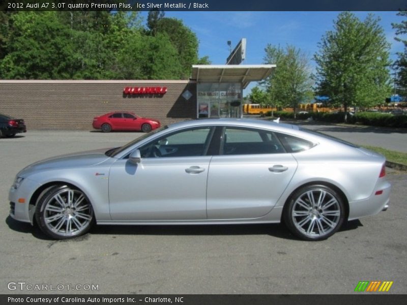 Ice Silver Metallic / Black 2012 Audi A7 3.0T quattro Premium Plus