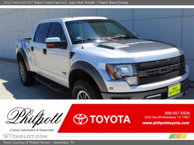 Ingot Silver Metallic / Raptor Black/Orange 2011 Ford F150 SVT Raptor SuperCrew 4x4