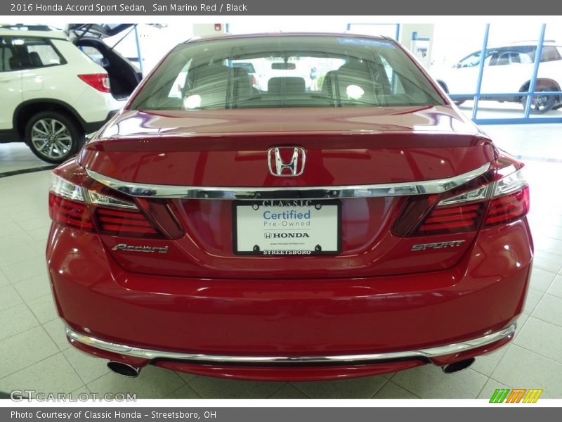 San Marino Red / Black 2016 Honda Accord Sport Sedan