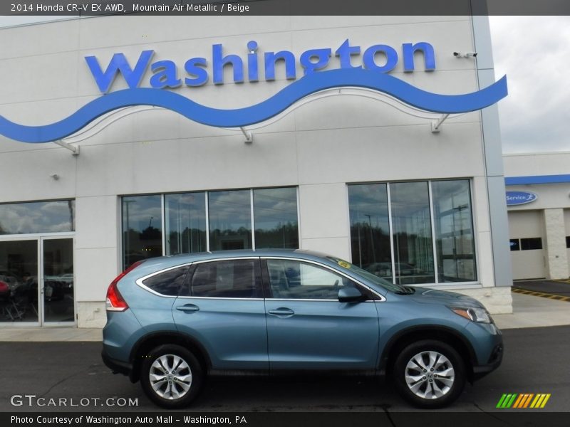 Mountain Air Metallic / Beige 2014 Honda CR-V EX AWD
