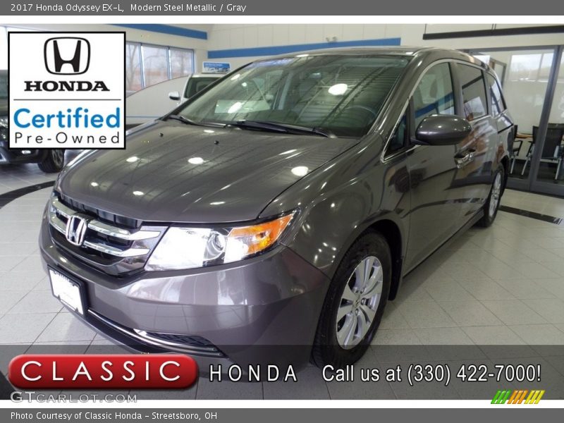 Modern Steel Metallic / Gray 2017 Honda Odyssey EX-L