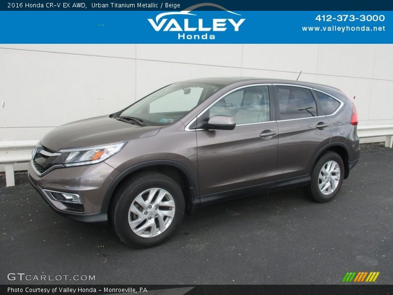 Urban Titanium Metallic / Beige 2016 Honda CR-V EX AWD