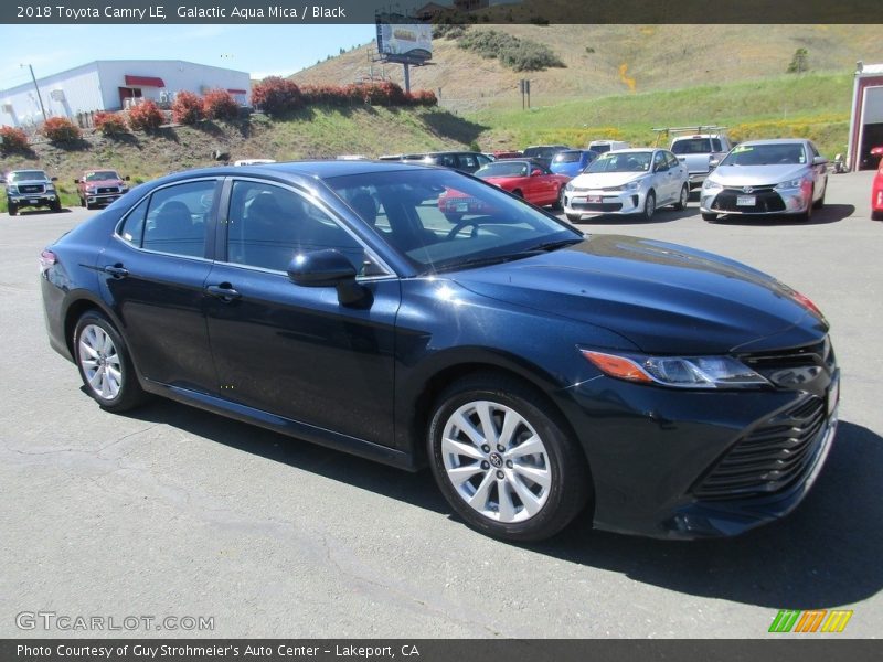 Galactic Aqua Mica / Black 2018 Toyota Camry LE