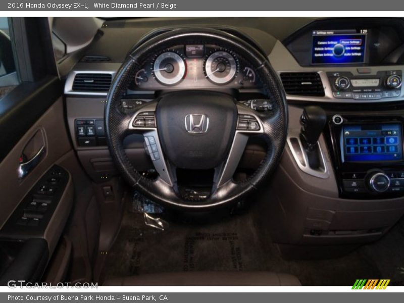 White Diamond Pearl / Beige 2016 Honda Odyssey EX-L