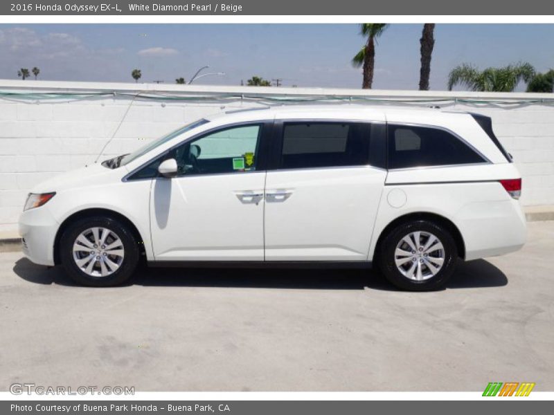 White Diamond Pearl / Beige 2016 Honda Odyssey EX-L