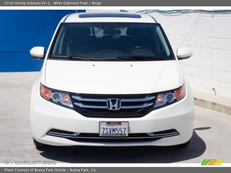 White Diamond Pearl / Beige 2016 Honda Odyssey EX-L