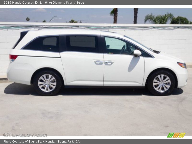 White Diamond Pearl / Beige 2016 Honda Odyssey EX-L