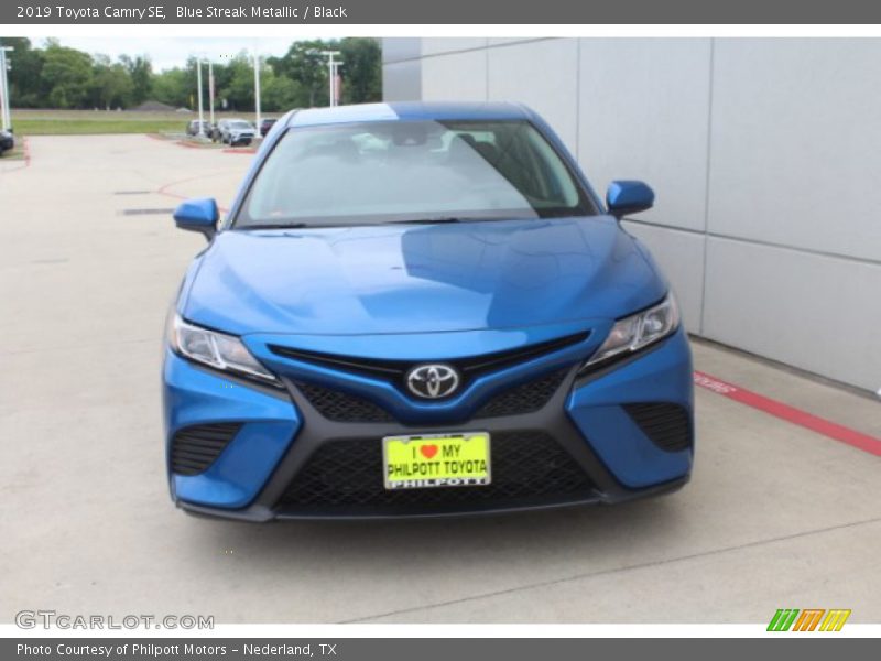 Blue Streak Metallic / Black 2019 Toyota Camry SE