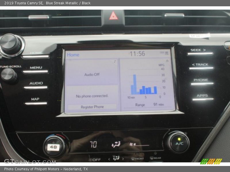 Blue Streak Metallic / Black 2019 Toyota Camry SE