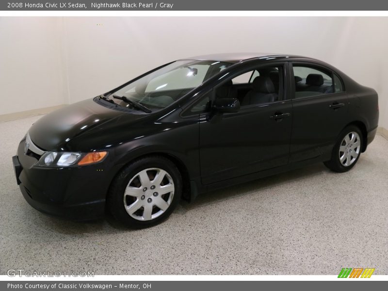 Nighthawk Black Pearl / Gray 2008 Honda Civic LX Sedan