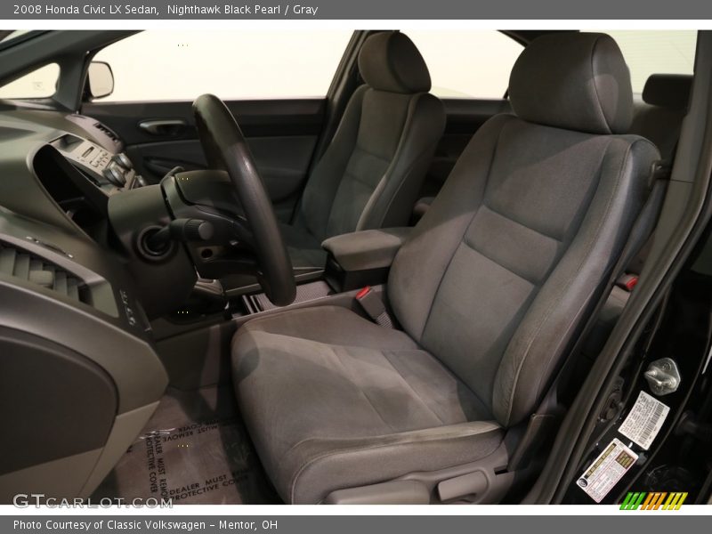 Nighthawk Black Pearl / Gray 2008 Honda Civic LX Sedan