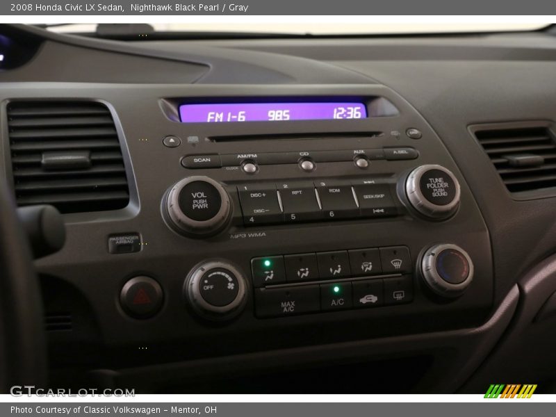 Nighthawk Black Pearl / Gray 2008 Honda Civic LX Sedan