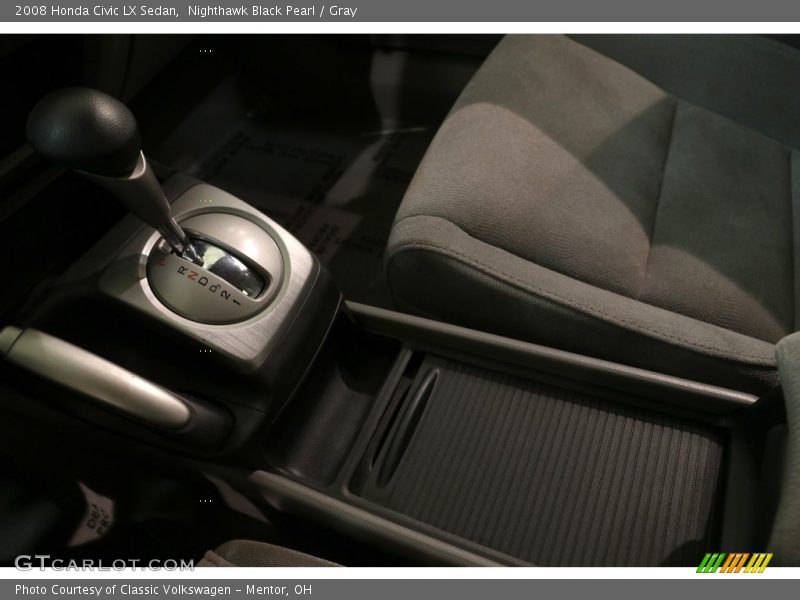 Nighthawk Black Pearl / Gray 2008 Honda Civic LX Sedan