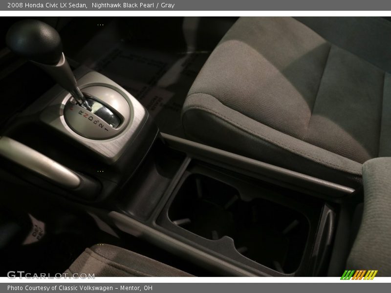 Nighthawk Black Pearl / Gray 2008 Honda Civic LX Sedan