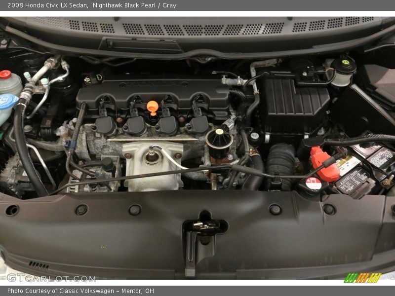 Nighthawk Black Pearl / Gray 2008 Honda Civic LX Sedan
