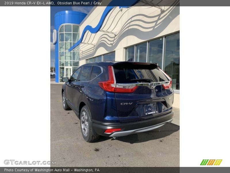 Obsidian Blue Pearl / Gray 2019 Honda CR-V EX-L AWD