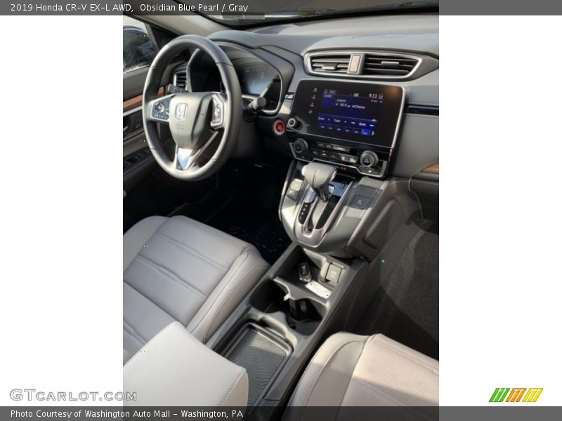 Obsidian Blue Pearl / Gray 2019 Honda CR-V EX-L AWD