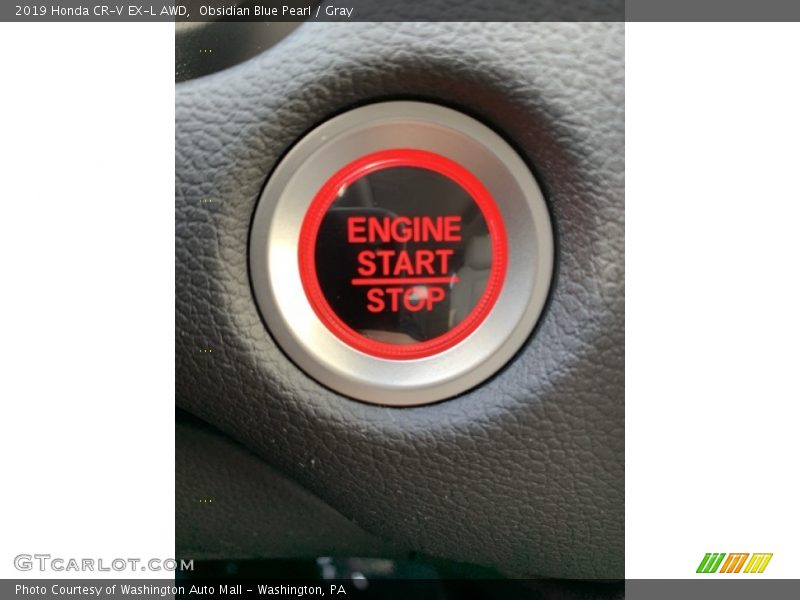 Obsidian Blue Pearl / Gray 2019 Honda CR-V EX-L AWD