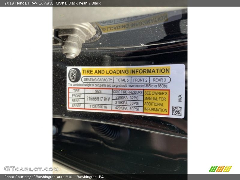 Crystal Black Pearl / Black 2019 Honda HR-V LX AWD