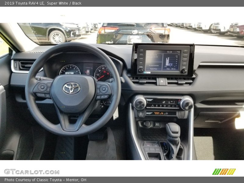 Super White / Black 2019 Toyota RAV4 LE