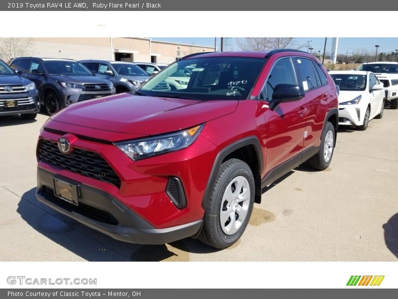 Ruby Flare Pearl / Black 2019 Toyota RAV4 LE AWD