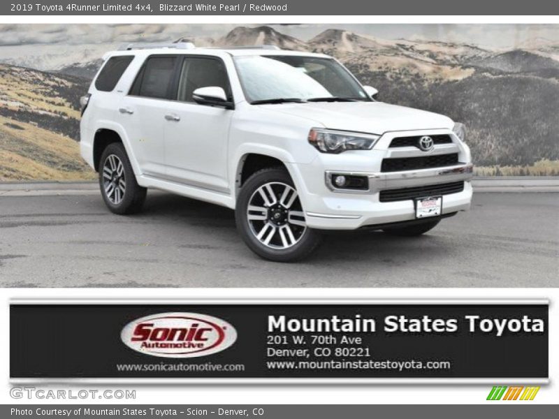 Blizzard White Pearl / Redwood 2019 Toyota 4Runner Limited 4x4
