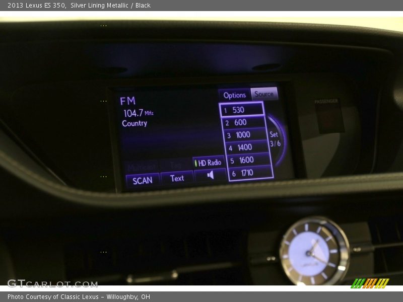 Silver Lining Metallic / Black 2013 Lexus ES 350
