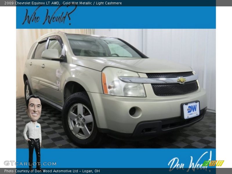 Gold Mist Metallic / Light Cashmere 2009 Chevrolet Equinox LT AWD