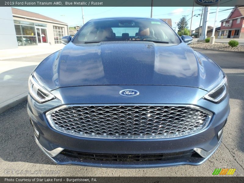 Blue Metallic / Russet 2019 Ford Fusion Titanium AWD