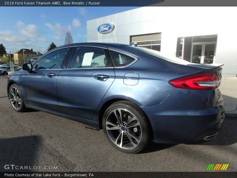 Blue Metallic / Russet 2019 Ford Fusion Titanium AWD