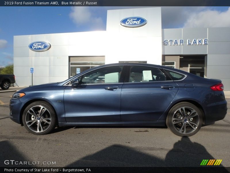Blue Metallic / Russet 2019 Ford Fusion Titanium AWD