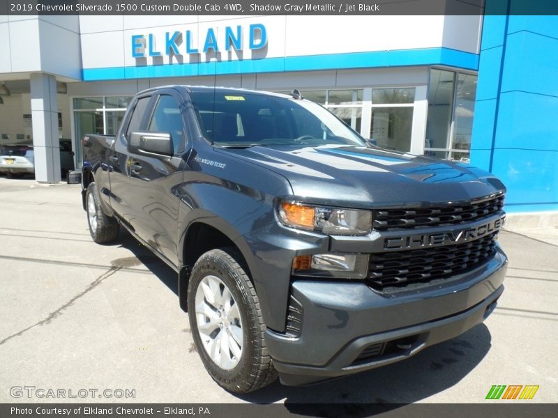 Shadow Gray Metallic / Jet Black 2019 Chevrolet Silverado 1500 Custom Double Cab 4WD