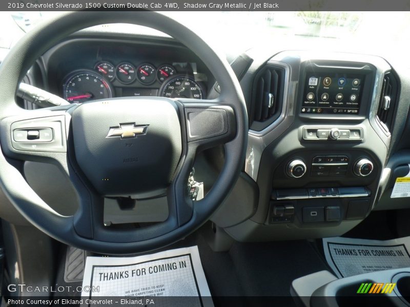 Shadow Gray Metallic / Jet Black 2019 Chevrolet Silverado 1500 Custom Double Cab 4WD