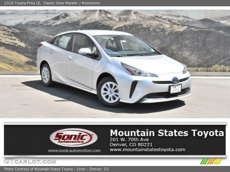 Classic Silver Metallic / Moonstone 2019 Toyota Prius LE