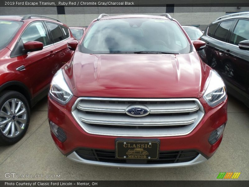 Ruby Red / Chromite Gray/Charcoal Black 2019 Ford Escape Titanium