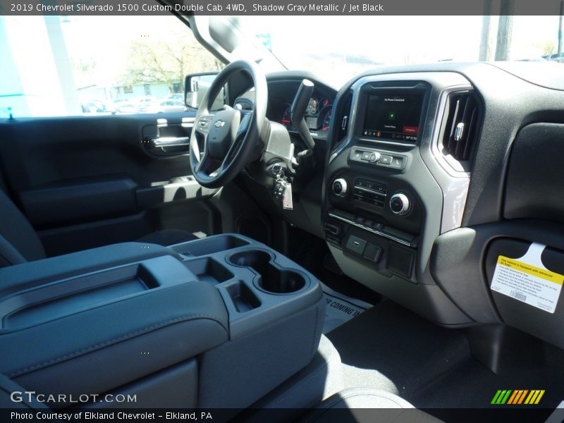 Shadow Gray Metallic / Jet Black 2019 Chevrolet Silverado 1500 Custom Double Cab 4WD