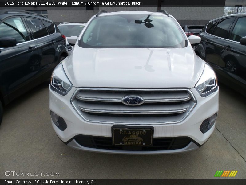 White Platinum / Chromite Gray/Charcoal Black 2019 Ford Escape SEL 4WD
