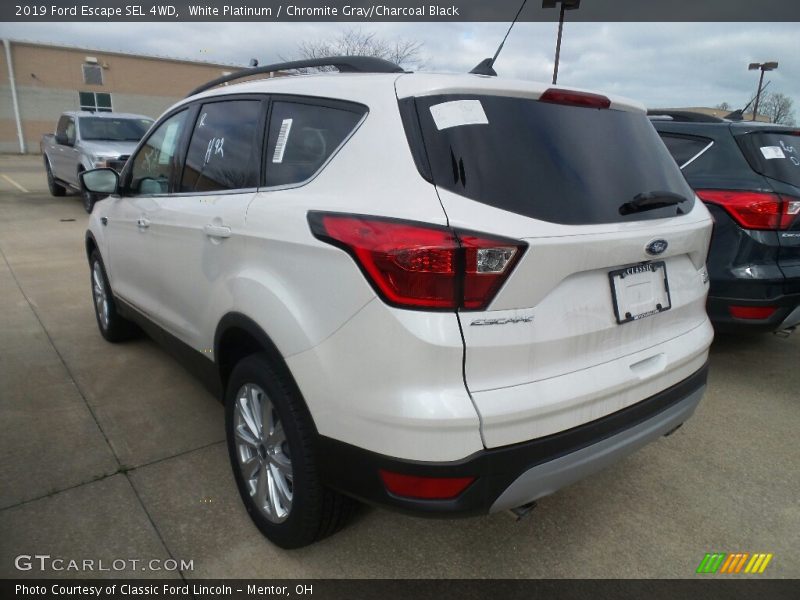 White Platinum / Chromite Gray/Charcoal Black 2019 Ford Escape SEL 4WD