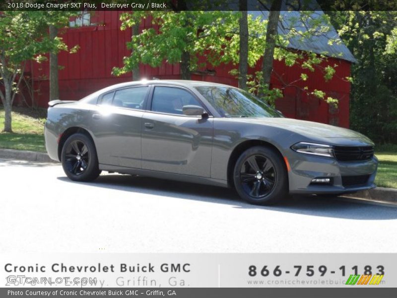Destroyer Gray / Black 2018 Dodge Charger SXT Plus