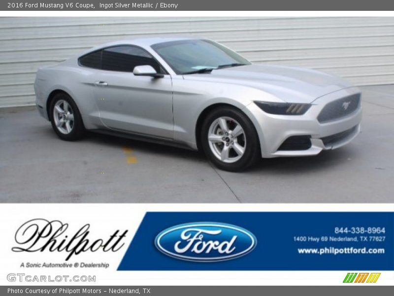 Ingot Silver Metallic / Ebony 2016 Ford Mustang V6 Coupe