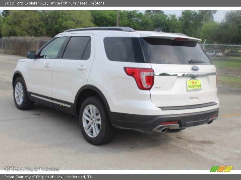 White Platinum / Medium Stone 2018 Ford Explorer XLT