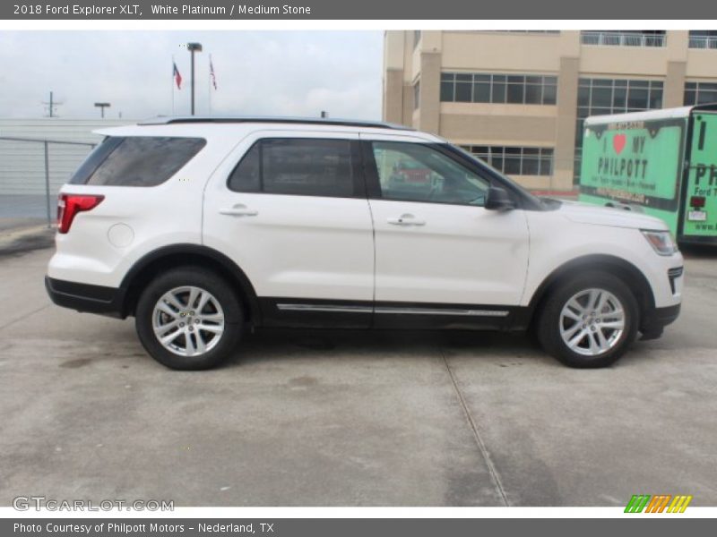 White Platinum / Medium Stone 2018 Ford Explorer XLT