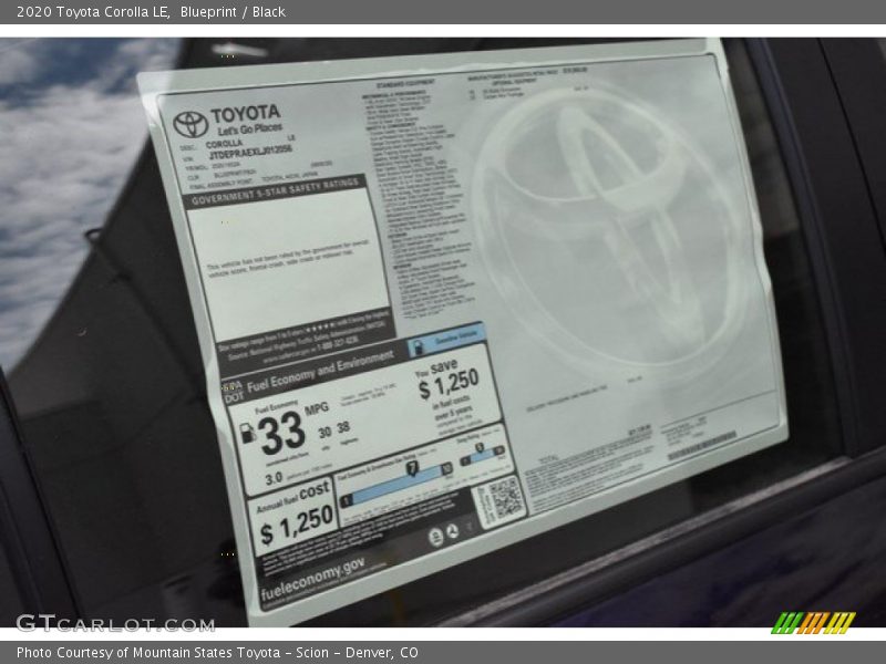 Blueprint / Black 2020 Toyota Corolla LE