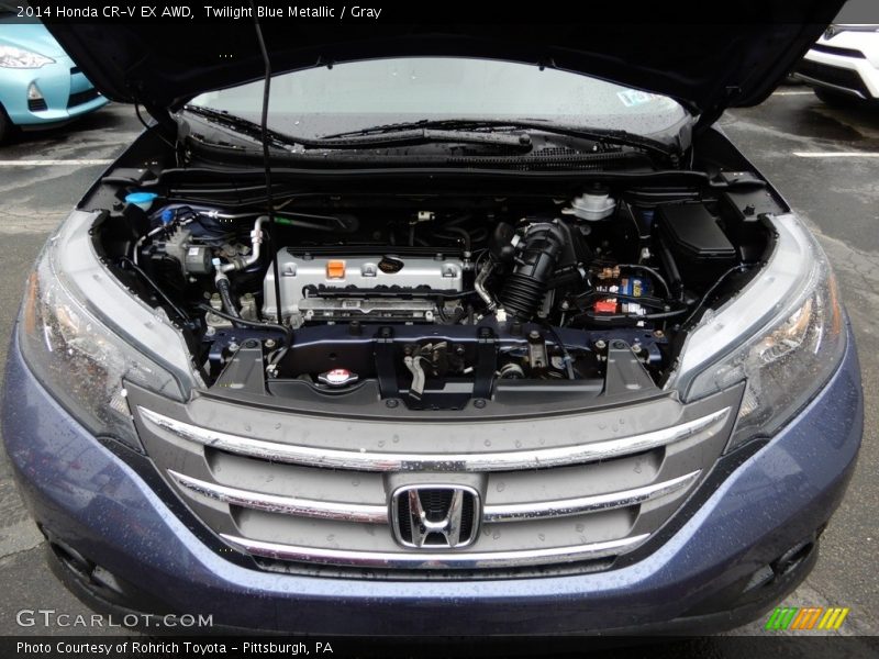 Twilight Blue Metallic / Gray 2014 Honda CR-V EX AWD